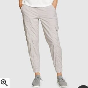 Eddie Bauer Joggers Sonoma Breeze Cargo Pockets Chalk Beige Gray L